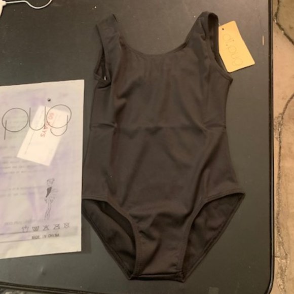 Di PUG Little Girl's Black Tank Leotard XS NWT - Picture 1 of 7